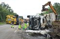 LKW umgestuerzt A 1 Rich Saarbruecken P172